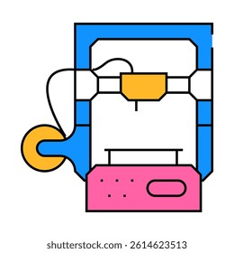 3d printer line icon vector. 3d printer sign. isolated symbol illustration
