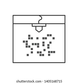 3d printer line symbol icon. Mobile concept and web design