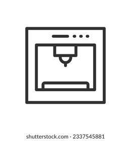 3D printer, linear icon. Line with editable stroke