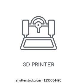 3d printer linear icon. Modern outline 3d printer logo concept on white background from Electronic Devices collection. Suitable for use on web apps, mobile apps and print media.