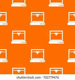 3d printer model pattern repeat seamless in orange color for any design. Vector geometric illustration