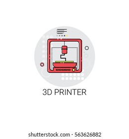 3d Printer Modern Technology Icon Vector Illustration