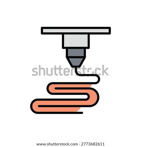 3d printer nozzle extruding orange filament