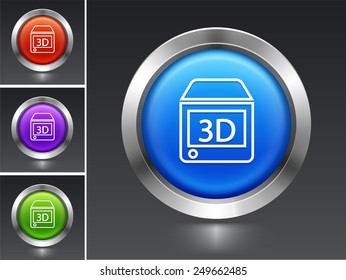 3D Printer  on Color Round Buttons