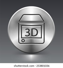 3D Printer  on Silver Round Buttons
