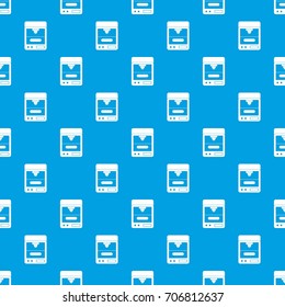 3D printer pattern repeat seamless in blue color for any design. Vector geometric illustration