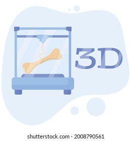 3d printer printed a vase. Additive technologies for hobbies, crafts. Vector illustration. Modern technologies.