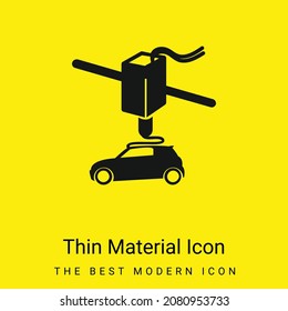 3d Printer Printing A Car minimal bright yellow material icon