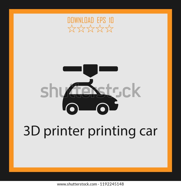 3D printer printing car\
vector icon