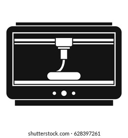 3D printer printing cup icon in simple style isolated on white background vector illustration