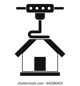 3d printer printing house icon in simple style isolated vector illustration
