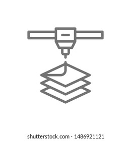 3d printer, printing line icon. Isolated on white background