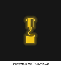 Icono de neón brillante amarillo para impresión de impresora 3d