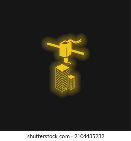 3D-Drucker-Druckgelbes leuchtendes Neonsymbol