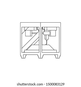 3d printer production icon. Element of production for mobile concept and web apps icon. Outline, thin line icon for website design and development, app development