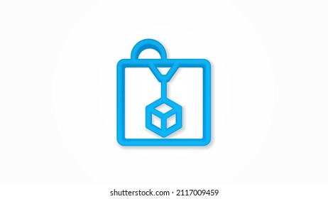 3D Printer realistic icon. 3d vector illustration. Isolated line color pictogram. Transparent shadows