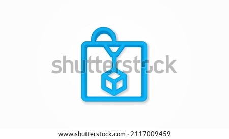 3D Printer realistic icon. 3d vector illustration. Isolated line color pictogram. Transparent shadows