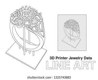 3D Printer Ring(jewellery) LineArt