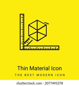 Impresora 3d con reglas icono de material amarillo brillante mínimo