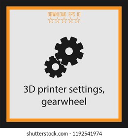 3D printer settings vector icon