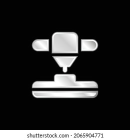 3 d Icono metálico plateado de impresora