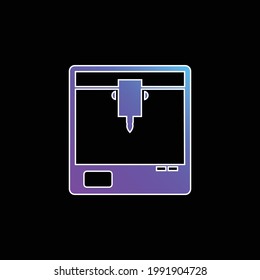 3d Printer Square Window Symbol blue gradient vector icon