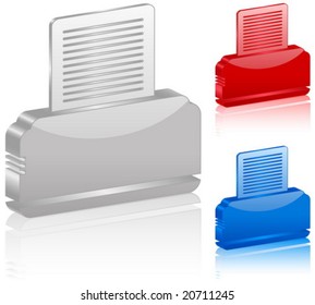 3D printer symbol set. Vector illustration.