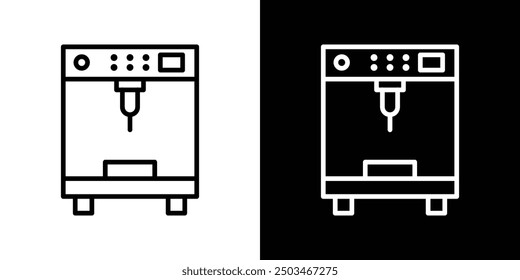 3D printer thin line vector icon set.