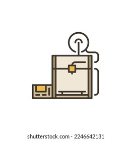 3D Printer vector Additive Manufacturing concept colored icon or logo element