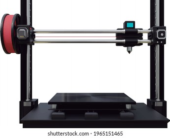 3D Printer vector. Concept for 3d printing, technology, learning, work, future, design.