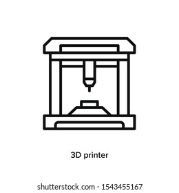 3d printer vector icon, future technology symbol. Modern, simple flat vector