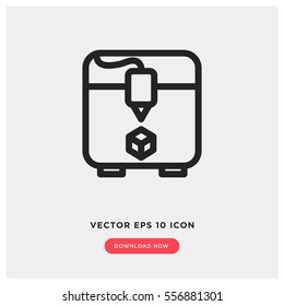 3d printer vector icon, future tech symbol. Modern, simple flat vector illustration for web site or mobile app