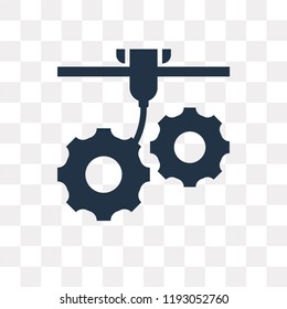 3d printer vector icon isolated on transparent background, 3d printer transparency concept can be used web and mobile