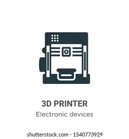 3d printer vector icon on white background. Flat vector 3d printer icon symbol sign from modern electronic devices collection for mobile concept and web apps design.
