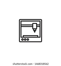 3d printer vector icon. Printing icon.  Future technology symbol. Additive manufacturing. Modern, simple flat vector illustration for web site or mobile app