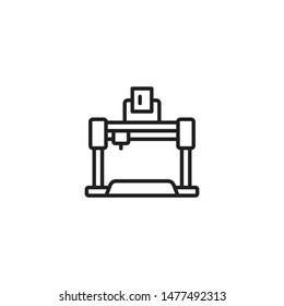 3d printer vector icon. Printing icon.  Future technology symbol. Additive manufacturing. Modern, simple flat vector illustration for web site or mobile app