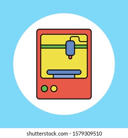 3d Printer Vector Icon Sign Symbol