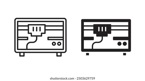 3D printer vector icon in solid and outline style