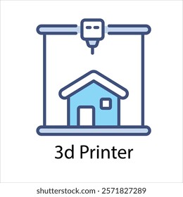 3d Printer Vector icon stock illustration