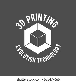 3D printer vector icons logotype badge and design elements