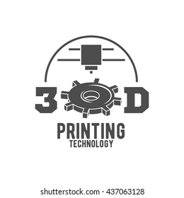 3D printer vector icons logotypes and badges 