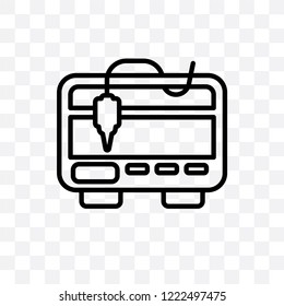 3d printer vector linear icon isolated on transparent background, 3d printer transparency concept can be used for web and mobile