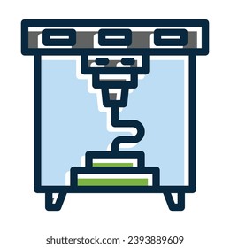 3D Printer Vector Thick Line Filled Dark Colors Icons For Personal And Commercial Use.
