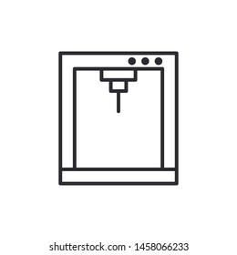 3D PrinterOutline Icon Vector Illustration Eps