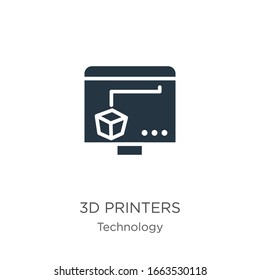 3d printers icon vector. Trendy flat 3d printers icon from technology collection isolated on white background. Vector illustration can be used for web and mobile graphic design, logo, eps10