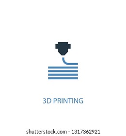 3d printing concept 2 colored icon. Simple blue element illustration. 3d printing concept symbol design. Can be used for web and mobile UI/UX