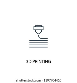 3d printing concept line icon. Simple element illustration. 3d printing concept outline symbol design. Can be used for web and mobile UI/UX