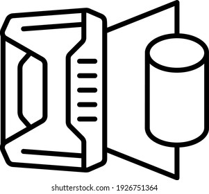 3D printing device vector icon design, additive manufacturing Symbol on white background, print is in progress stock illustration