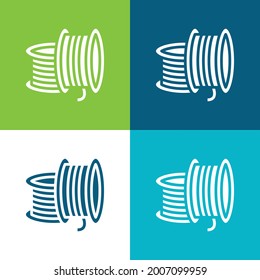 3d Printing Filament Flat four color minimal icon set