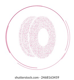 The 3D printing filament symbol filled with pink dots. Pointillism style. Vector illustration on white background